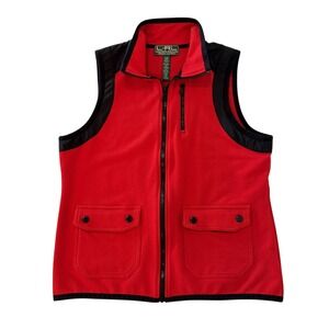 Lauren Ralph Lauren Active L-RL Full Zip Vest Women's Women's M Red Black Sporty